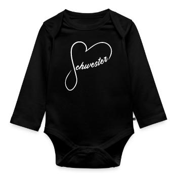 Schwesterherz - Baby Bio-Langarm-Body - Schwarz - Vorne