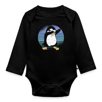 Costume de pingouin, pingouins, pingouins - Body Bébé bio manches longues - noir - Devant