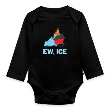 EW ICE Titanic Kreuzfahrtschiff Eisberg 1912 - Baby Bio-Langarm-Body - Schwarz - Vorne