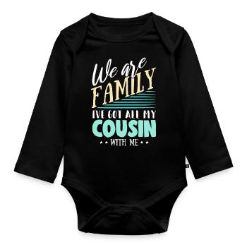 cousin - Organic Longsleeve Baby Bodysuit - black - Front