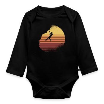 Escalade et alpinisme, Boulder GEschenk - Body Bébé bio manches longues - noir - Devant