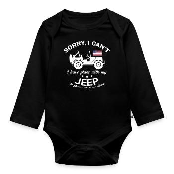 Désolé, je ne peux pas planifier avec ma Jeep - Body Bébé bio manches longues - noir - Devant