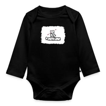 be my valentine - Body Bébé bio manches longues - noir - Devant