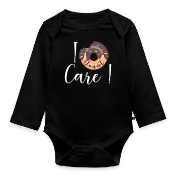 I Donut care - Baby Bio-Langarm-Body - Schwarz - Vorne