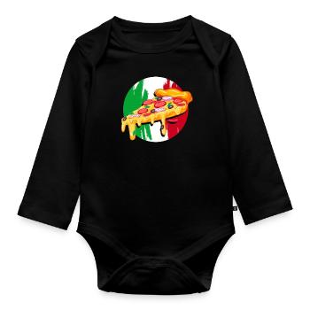 Italy - Organic Longsleeve Baby Bodysuit - black - Front