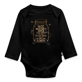 Beekeepers, Beekeeping, Beekeeping, Honey - Organic Longsleeve Baby Bodysuit - black - Front