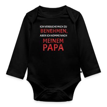 Ich versuche mich zu benehmen - Baby Bio-Langarm-Body - Schwarz - Vorne