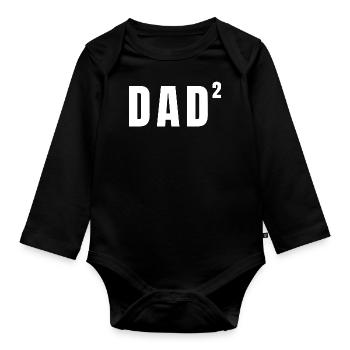 dad dad - Organic Longsleeve Baby Bodysuit - black - Front