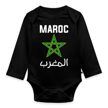 Maroc - Body Bébé bio manches longues - noir - Devant
