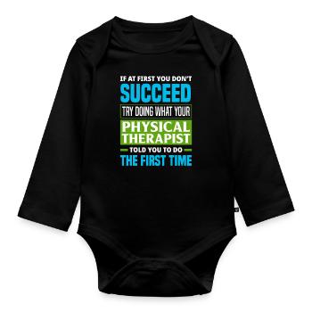 Physiotherapist Work Patient - Organic Longsleeve Baby Bodysuit - black - Front