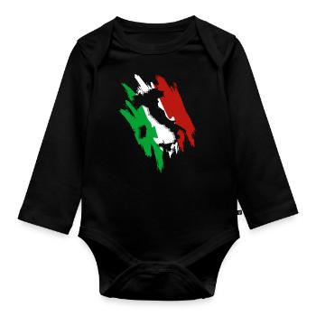 Italy - Organic Longsleeve Baby Bodysuit - black - Front