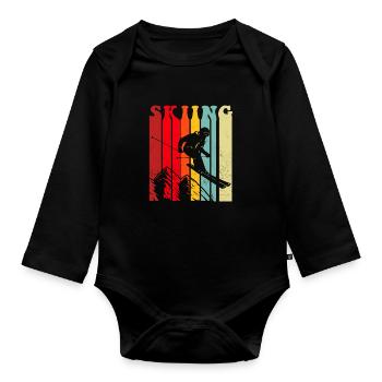Ski Conduite d’hiver Sports d’hiver Cadeau - Body Bébé bio manches longues - noir - Devant