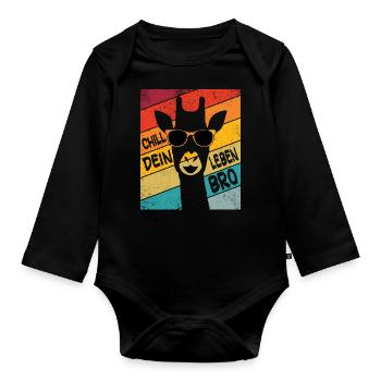 Chiller Giraffe Chill ta vie Giraffen Amour - Body Bébé bio manches longues - noir - Devant