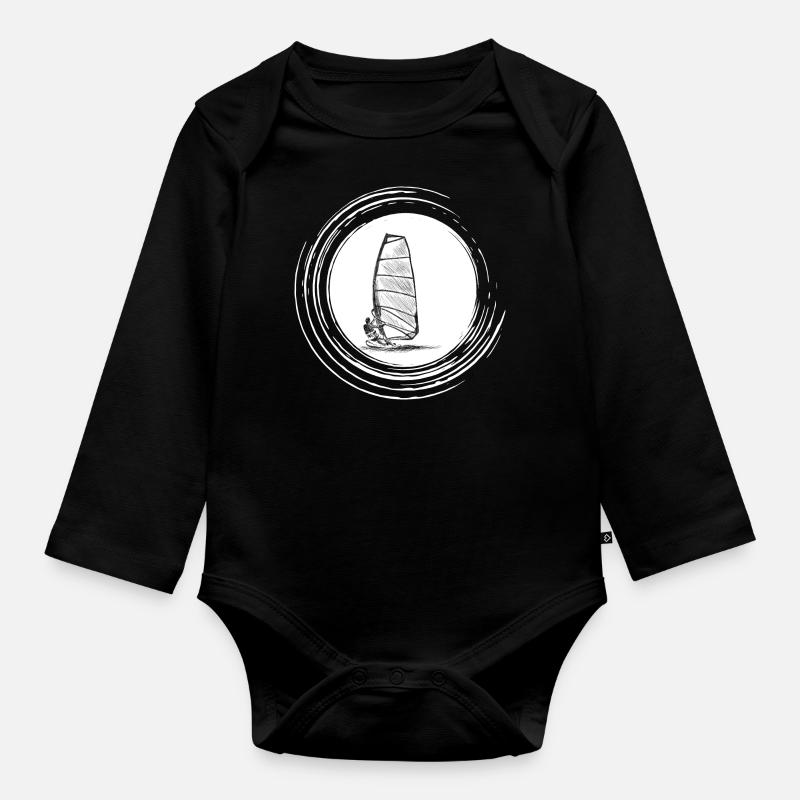 Planche à voile - Body Bébé bio manches longues - noir