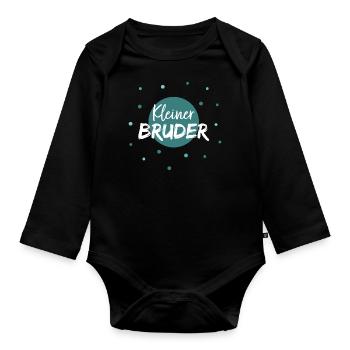 Kleiner Bruder - Baby Bio-Langarm-Body - Schwarz - Vorne