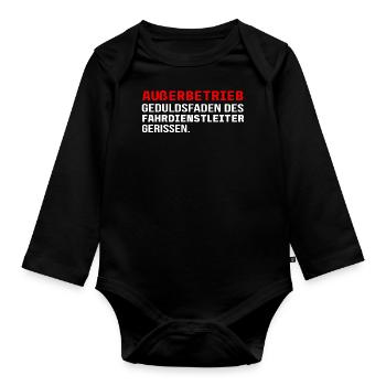 Fahrdienstleiter und Eisenbahner Sprüche - Baby Bio-Langarm-Body - Schwarz - Vorne