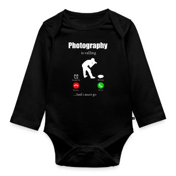 Caméra photo Reflex Objective Photo Camera - Body Bébé bio manches longues - noir - Devant