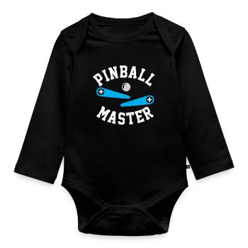 Pinball Master Flipper automatique Joueur Spie Automat - Body Bébé bio manches longues - noir - Devant