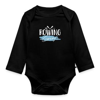 Rudern Ruderer Mädchen - Baby Bio-Langarm-Body - Schwarz - Vorne