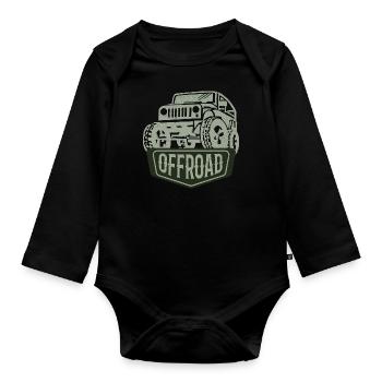 Offroad, Adventure, 4x4, 4x4, 4x4, quatre roues motrices - Body Bébé bio manches longues - noir - Devant