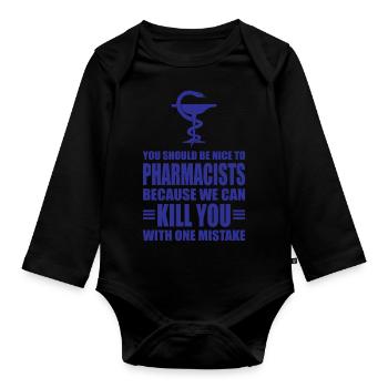 Pharmacists Pharmacie Cadeau - Body Bébé bio manches longues - noir - Devant