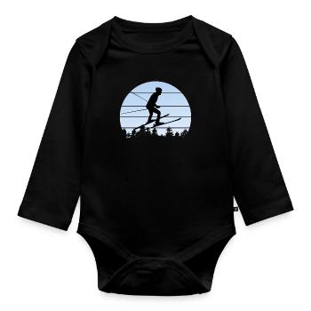 ski ski - Baby Bio-Langarm-Body - Schwarz - Vorne