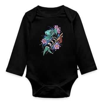 Sushi Koi Japanese Fish Food Asian Sushi Gift - Organic Longsleeve Baby Bodysuit - black - Front