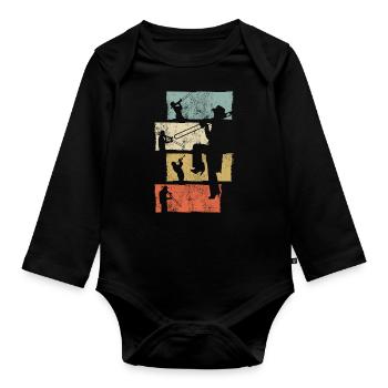 Trombone Musical Instrument - Organic Longsleeve Baby Bodysuit - black - Front