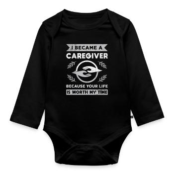 Nursing care elderly care nurse nurse hospital - Organic Longsleeve Baby Bodysuit - black - Front
