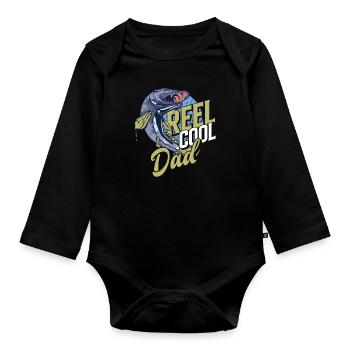 Dad Fishing Hobby Fishing - Organic Longsleeve Baby Bodysuit - black - Front