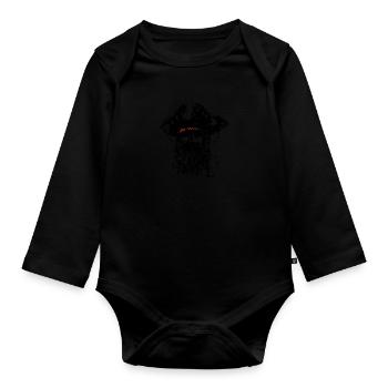 Pirat mit Hut - Baby Bio-Langarm-Body - Schwarz - Vorne