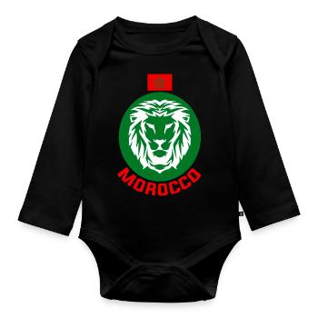 Marokko - Baby Bio-Langarm-Body - Schwarz - Vorne