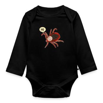 Zecken Hallo Geschenk - Baby Bio-Langarm-Body - Schwarz - Vorne