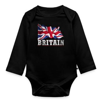 Royaume-Uni Royaume Uni Drapeau britannique - Body Bébé bio manches longues - noir - Devant