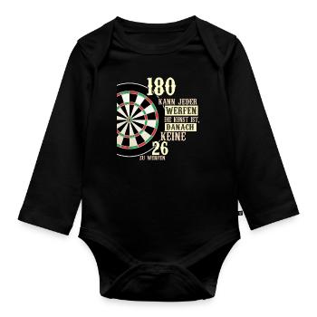 180 kann jeder werfen Dartscheibe Teamplayer Dart - Baby Bio-Langarm-Body - Schwarz - Vorne