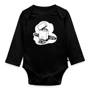 Matches funny - Organic Longsleeve Baby Bodysuit - black - Front