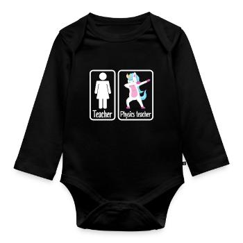Professeur de physique physicienne - Body Bébé bio manches longues - noir - Devant