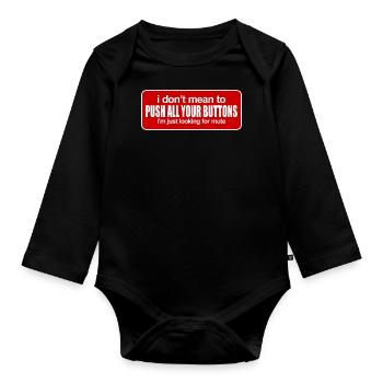 Lustiger Witz - Baby Bio-Langarm-Body - Schwarz - Vorne