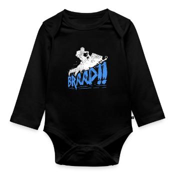 Cool Braap Snowmobile Snowrider idée cadeau - Body Bébé bio manches longues - noir - Devant