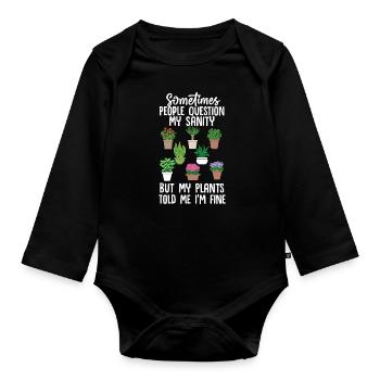 Gardener Plants - Organic Longsleeve Baby Bodysuit - black - Front