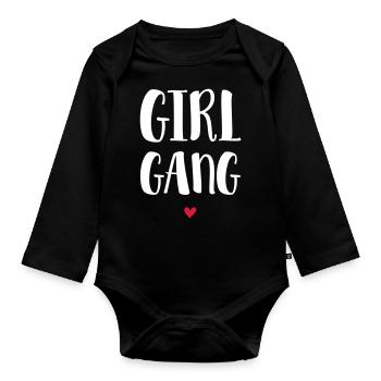 Girl Gang / Girl Squad - Body Bébé bio manches longues - noir - Devant