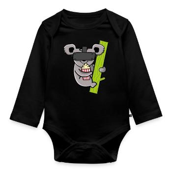 KOALA VR - Baby Bio-Langarm-Body - Schwarz - Vorne
