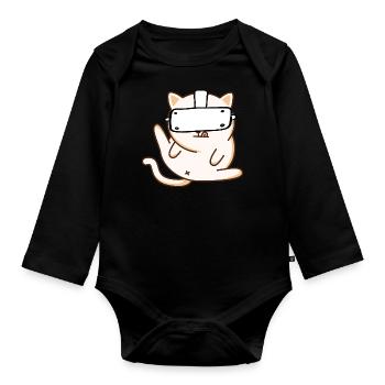 VR Cat - Virtual Reality - Organic Longsleeve Baby Bodysuit - black - Front