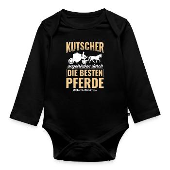 Kutsche - Baby Bio-Langarm-Body - Schwarz - Vorne