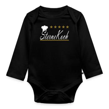 Sternekoch - Baby Bio-Langarm-Body - Schwarz - Vorne