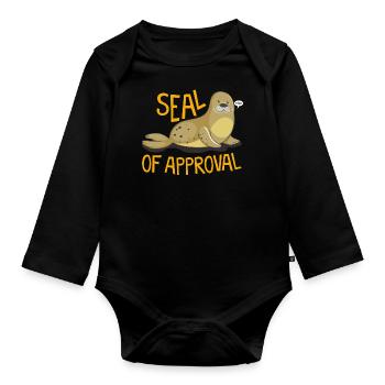 Seal - Organic Longsleeve Baby Bodysuit - black - Front