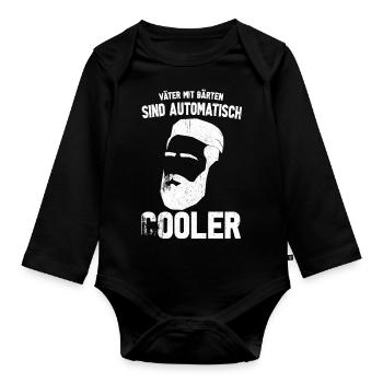 Länge Bart Skala Hipster Wikinger Beard Mann Papa - Baby Bio-Langarm-Body - Schwarz - Vorne