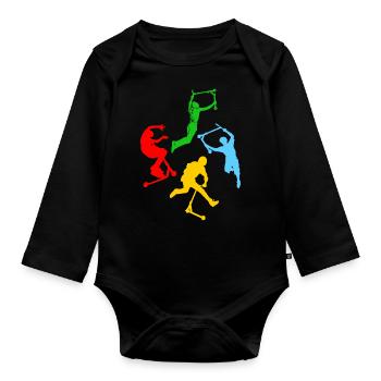 Freestyle-Roller - Baby Bio-Langarm-Body - Schwarz - Vorne