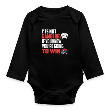 Poker Poker Poker Cartes Jeu Cartes - Body Bébé bio manches longues - noir - Devant