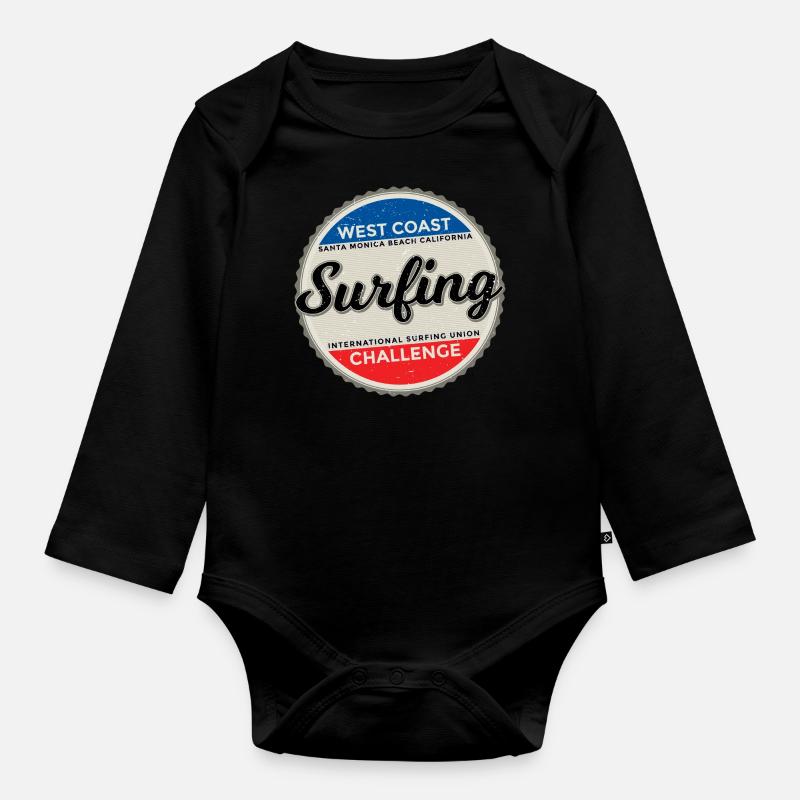 surf - Body Bébé bio manches longues - noir